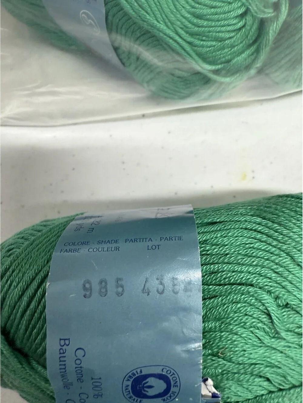 Lane Borgoseia Baruffa 100% Cotton Yarn Green 985- 5 Skein Lot